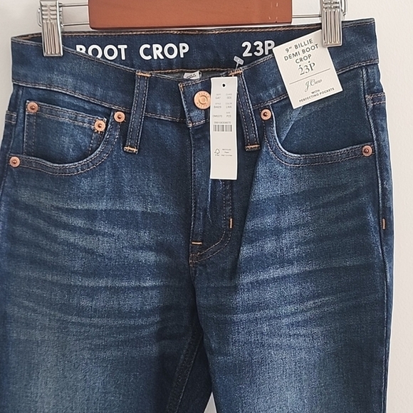 NWT J.Crew 9" Billie Demi boot cropped jeans size 23 petite - Picture 4 of 5